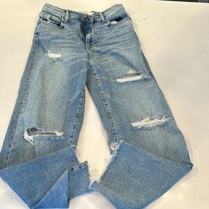 Distressed Light Blue Denim Jeans